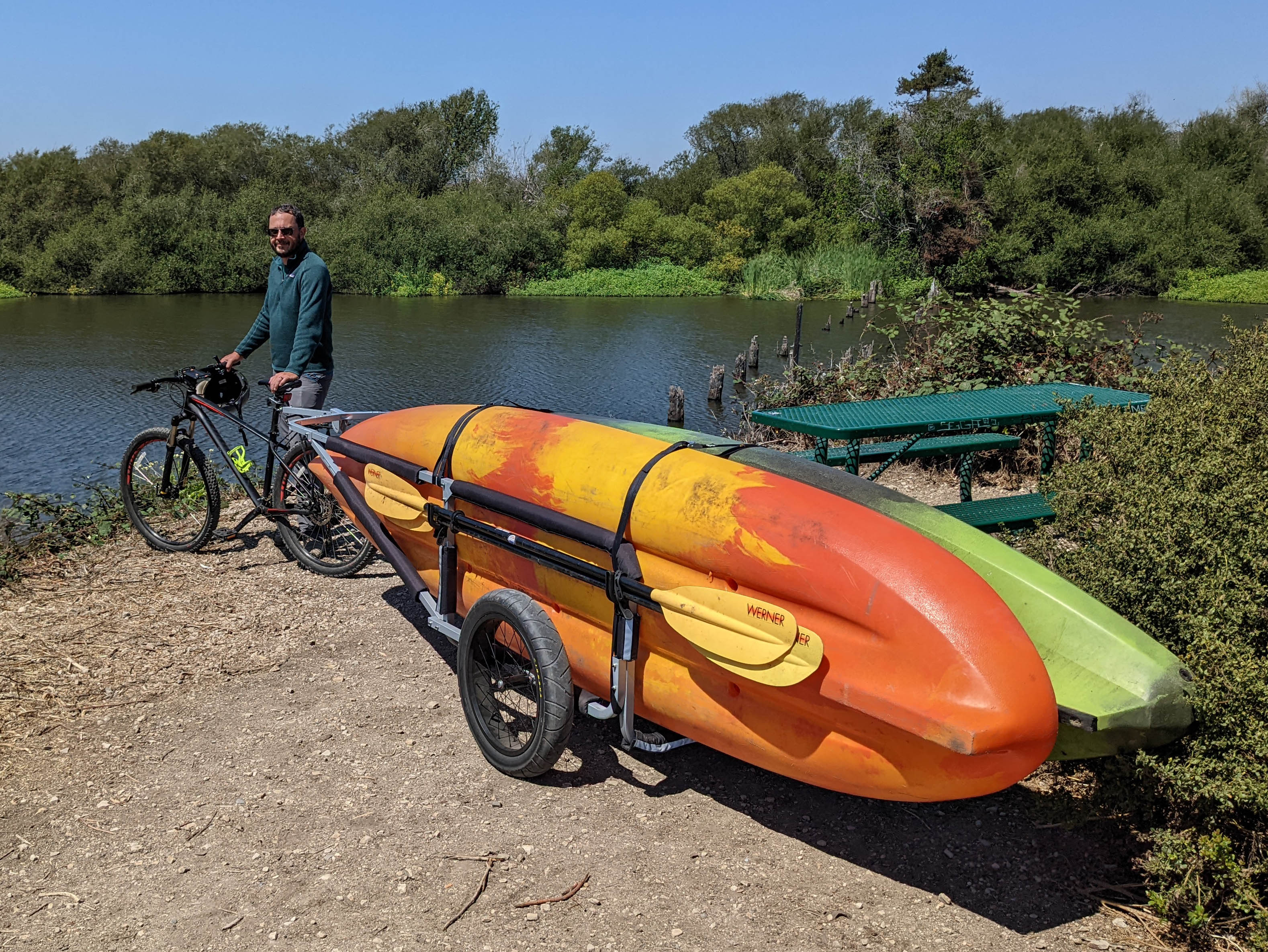 Kayak/Bicycle Trailer …  Kayak bike trailer, Kayak trailer, Kayak